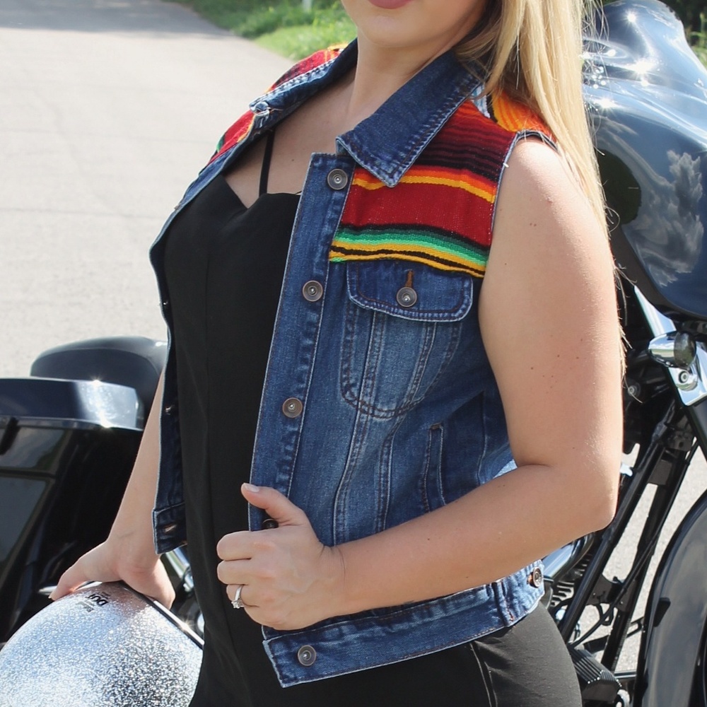 Serape Denim Vest